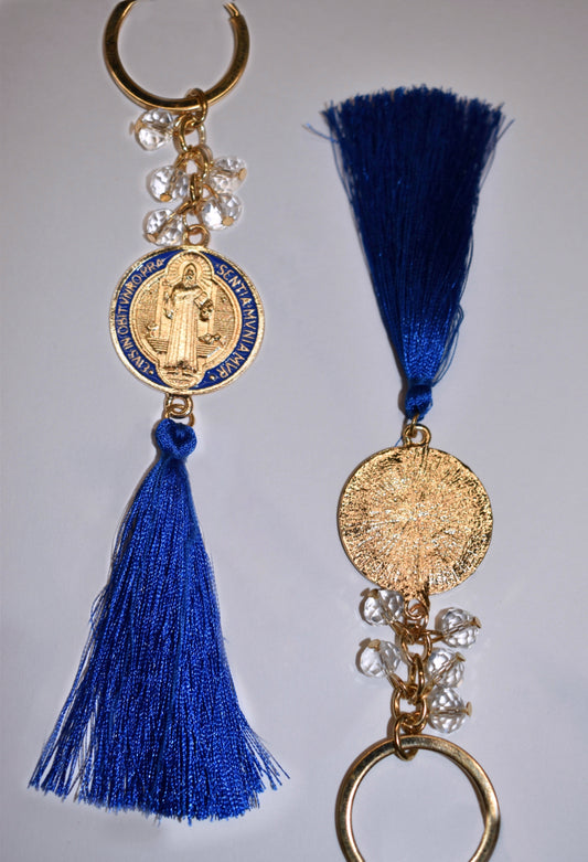 Blue Tassel Keychain