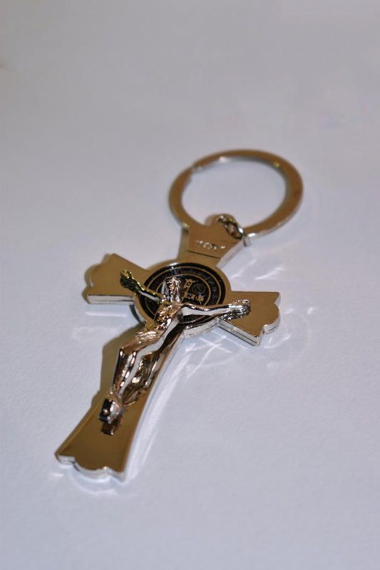 Silver Cross Keychain